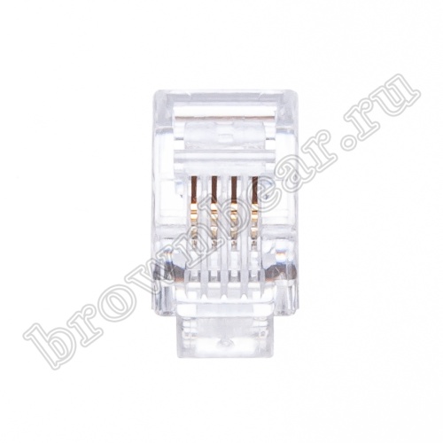 Разъём RJ-10 (4P4C), вилка на телефонный кабель TP-4P4C фото 3