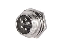 Разъем GX16 (M16) вилка на блок 5 контактов, под гайку AC-M16-5M