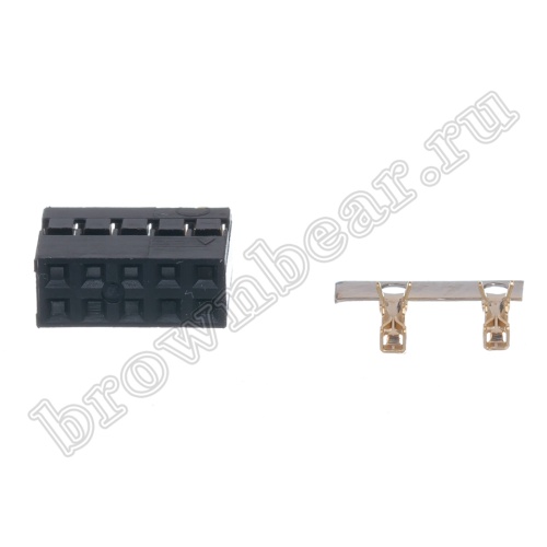 Разъем 2х5 гнездо на кабель, шаг 2мм, с контактами фото 2