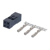 Разъем 2х2 гнездо на кабель, шаг 2.54мм, с контактами