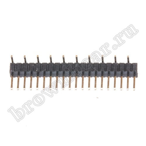 Разъем штыревой однорядный на плату, 1х20, шаг 1.27мм, SMD монтаж фото 2