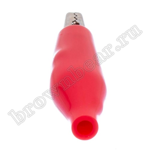 Зажим изолированный 37мм тип 'aligator', красный фото 6