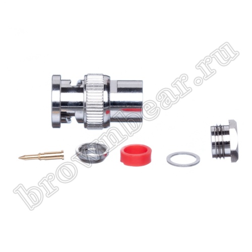 Разъем BNC штекер на кабель RG-59, пайка BNC-S59P фото 4