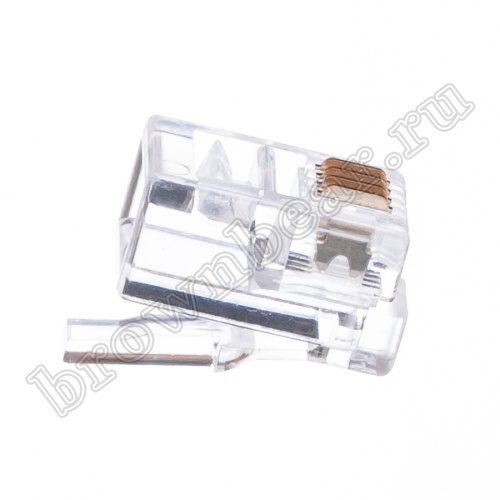 Разъём RJ-10 (4P4C), вилка на телефонный кабель TP-4P4C фото 4