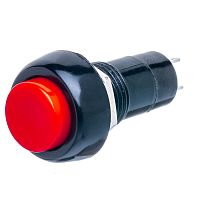 Кнопка с фиксацией, круглая на блок, НР, 220В, красная PSW-6FM-R