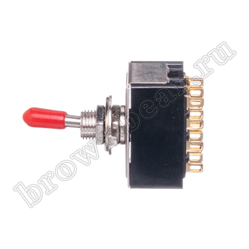 Тумблер четырехполюсный, 12 контактов (on-on), на панель, с гайкой, 4PDT, B068L PST-94A фото 5