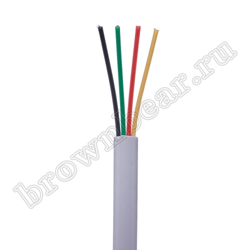 Кабель телефонный 4 жилы, бухта 100м, серый 