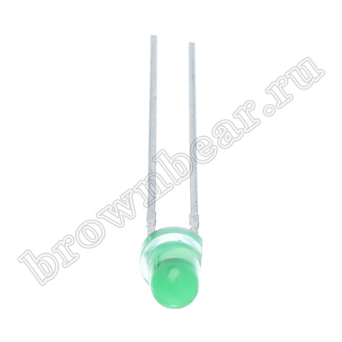 Светодиод индикаторный слаботочный d=3мм, зеленый, 2.2mcd фото 3