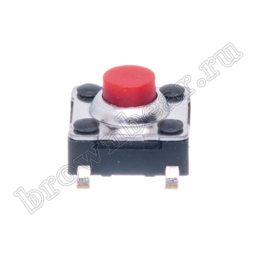 Кнопка тактовая влагозащищенная SMD, 6х6 мм, h=4.3 мм, 4 контакта SWT-54 фото 3
