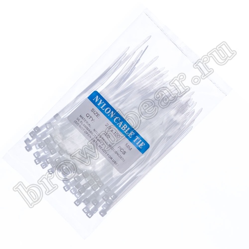 Стяжка (хомут) нейлоновая 100 x 2.5 мм, белая, упаковка 100 шт. ET-3x100 фото 5