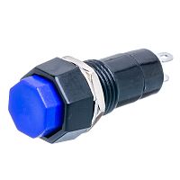 Кнопка с фиксацией, восьмиугольная на блок, НР, 220В, синяя PSW-6FA-Bl