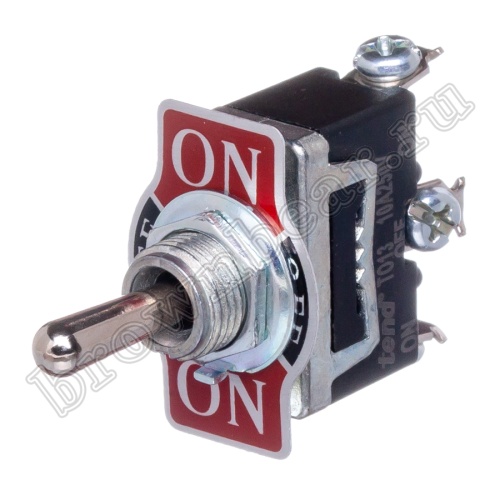 Тумблер однополюсный, 3 контакта (on-off-on), на панель, с гайкой, SPDT T013B