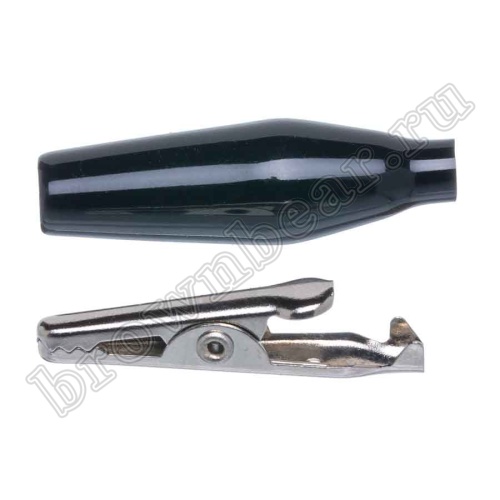 Зажим изолированный 37мм тип 'aligator', черный фото 6