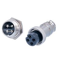 Разъем GX16 (M16) 4 контакта, розетка на кабель + вилка на блок, комплект AC-M16-4