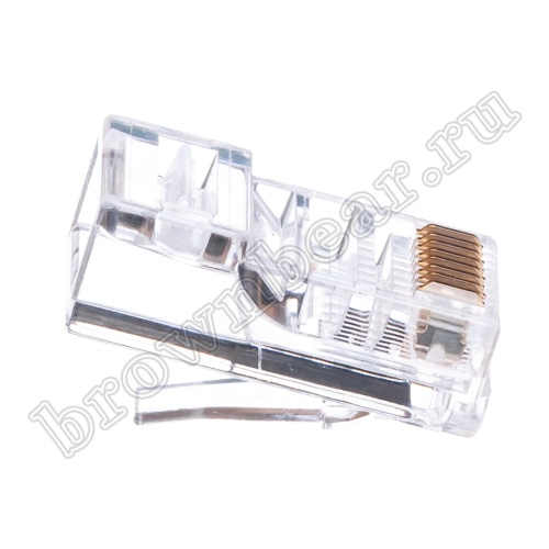 Разъём RJ-45 (8P8C), вилка под плоскую одножильную витую пару TP-8P8C-S2 фото 3