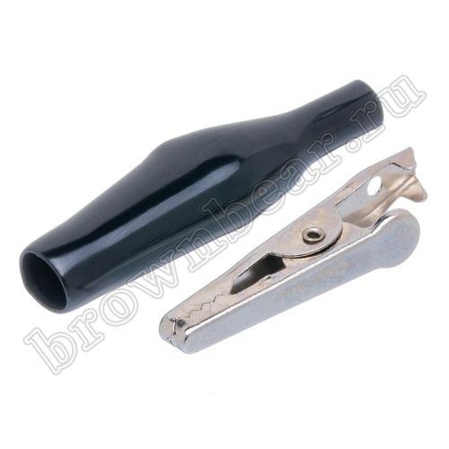 Зажим изолированный 43мм тип 'aligator', черный фото 4