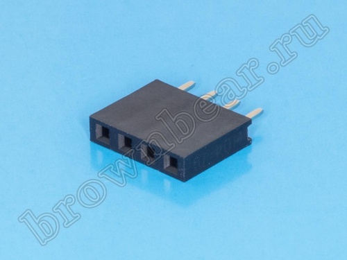 Разъем 1х4 гнездо на плату, шаг 2.54 мм фото 2
