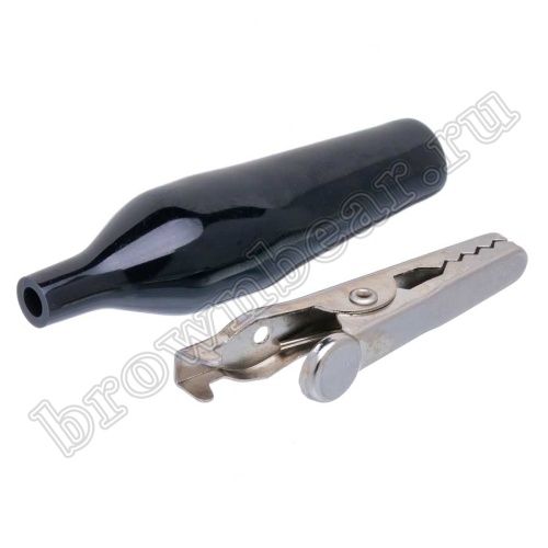 Зажим изолированный 62мм тип 'aligator', черный фото 4