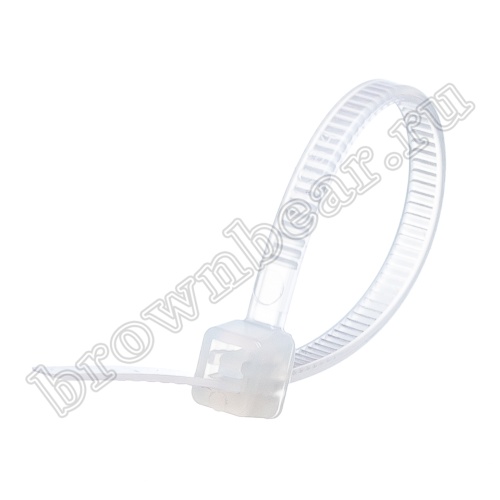 Стяжка (хомут) нейлоновая 75 x 2.4 мм, белая, упаковка 100 шт. CV-075