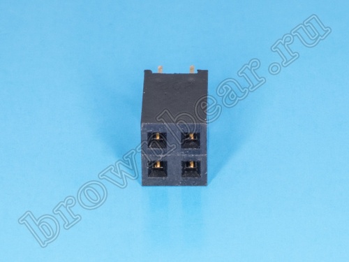 Разъем 2х2 гнездо на плату, шаг 2.54 мм фото 4