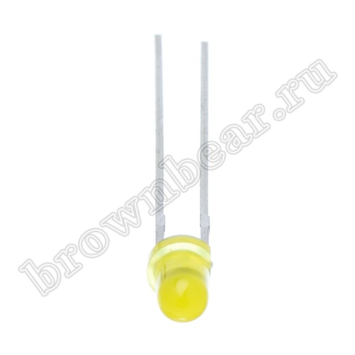 Светодиод индикаторный d=3мм, желтый, 6.0 mcd фото 3