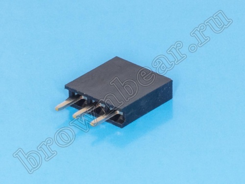 Разъем 1х3 гнездо на плату, шаг 2.54 мм фото 3