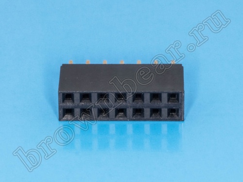 Разъем 2х7 гнездо на плату, шаг 2.54 мм фото 4