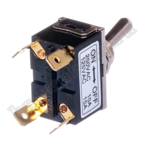 Тумблер двухполюсный, 4 контакта (on-off), на панель, с гайкой, DPDT, B067DP PST-115B фото 3