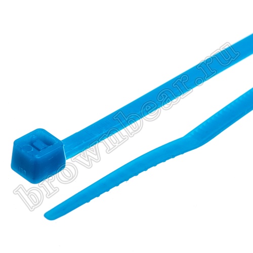 Стяжка (хомут) нейлоновая 100 x 2.5 мм, синяя, упаковка 100 шт. CV-100-L фото 3