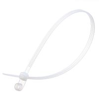 Стяжка (хомут) нейлоновая 300 x 4.8 мм с крепежным отверстием, белая, упаковка 100 шт. CCTCV-300