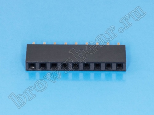 Разъем 1х9 гнездо на плату, шаг 2.54мм фото 4