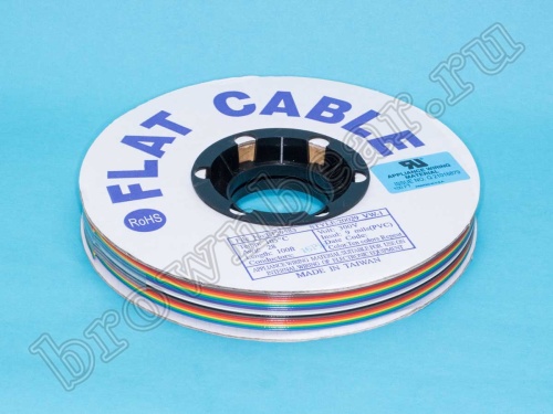 Кабель плоский, шлейф 16 проводников, шаг 1.27 мм, цветной фото 3