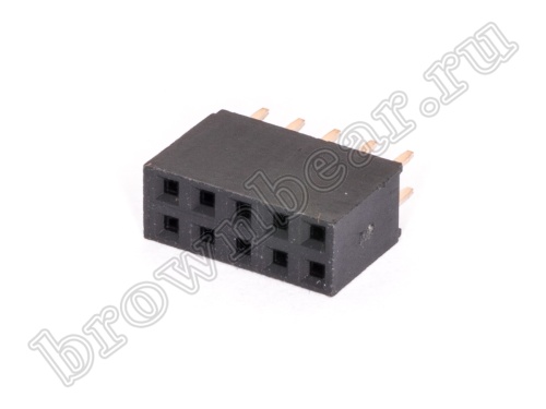 Разъем 2х5 гнездо на плату, шаг 2.54 мм