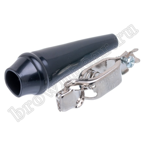 Зажим изолированный 80мм тип 'aligator', черный фото 4