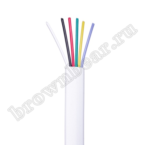 Кабель телефонный 6 жил, бухта 100м, белый 