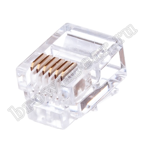 Разъём RJ-12 (6P6C), вилка на телефонный кабель TP-6P6C