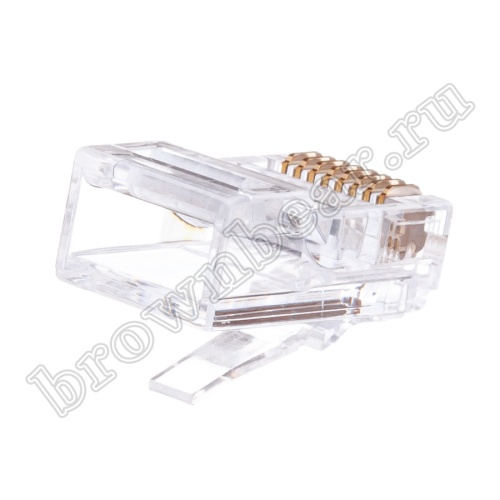 Разъём RJ-45 (8P8C), вилка под плоскую одножильную витую пару TP-8P8C-S2 фото 4