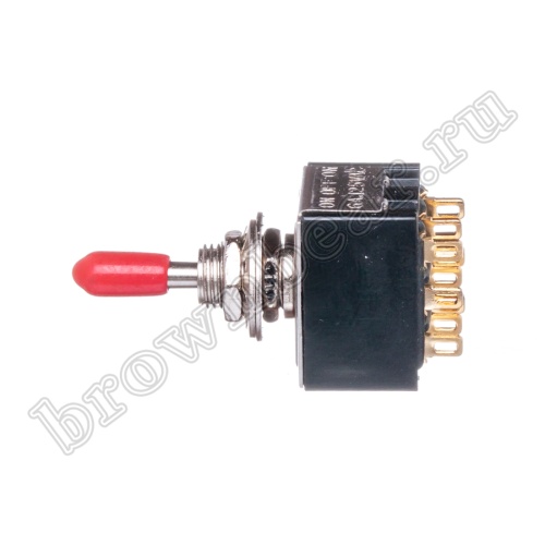 Тумблер трехполюсный, 9 контактов (on-off-on), на панель, с гайкой, 3PDT, B068J PST-83C фото 6