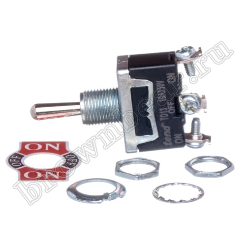 Тумблер однополюсный, 3 контакта (on-off-on), на панель, с гайкой, SPDT T013B фото 6