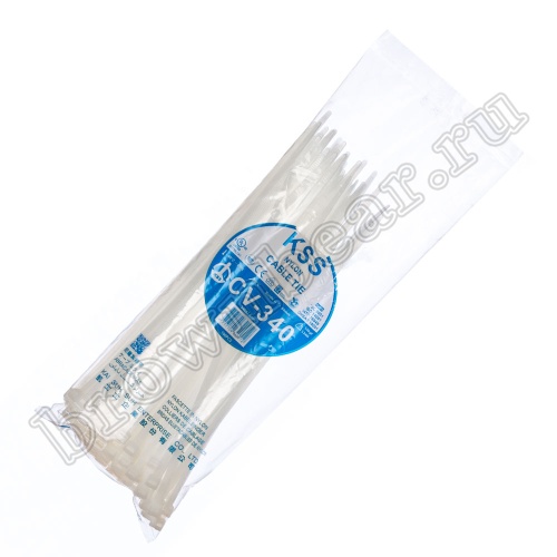 Стяжка (хомут) нейлоновая 340 x 7.6 мм, белая, упаковка 100 шт. CV-340 фото 5