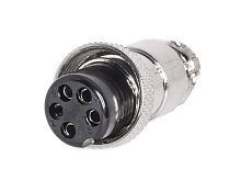 Разъем GX16 (M16) гнездо на кабель 5 контактов, пайка AC-M16-5F