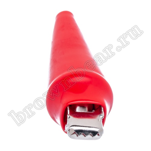 Зажим изолированный 80мм тип 'aligator', красный фото 3