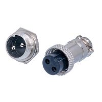 Разъем GX16 (M16) 2 контакта, розетка на кабель + вилка на блок, комплект AC-M16-2