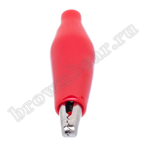 Зажим изолированный 37мм тип 'aligator', красный фото 2