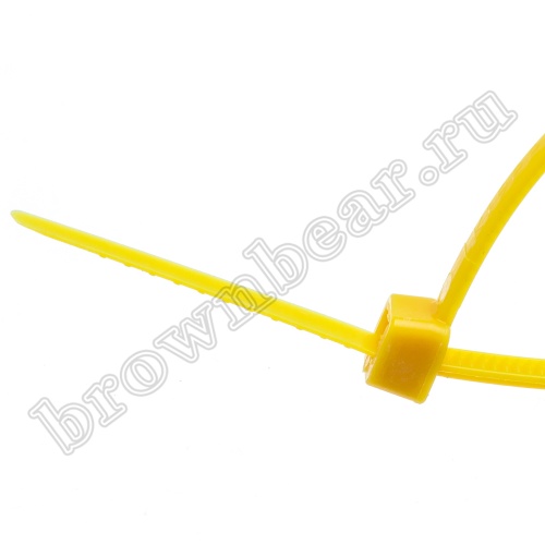 Стяжка (хомут) нейлоновая 100 x 2.5 мм, желтая, упаковка 100 шт. CV-100-Y фото 2