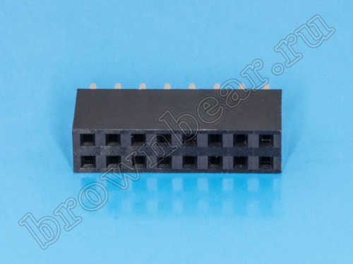 Разъем 2х8 гнездо на плату, шаг 2.54 мм фото 4