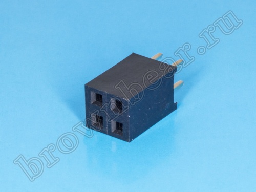 Разъем 2х2 гнездо на плату, шаг 2.54 мм фото 2