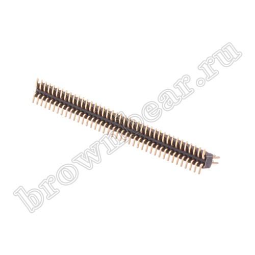 Разъем штыревой двухрядный на плату, 2х40, шаг 1.27мм, SMD монтаж фото 2