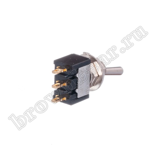 Тумблер однополюсный, 3 контакта (on-on), на панель, с гайкой, SPDT, B069B PST-11A фото 2