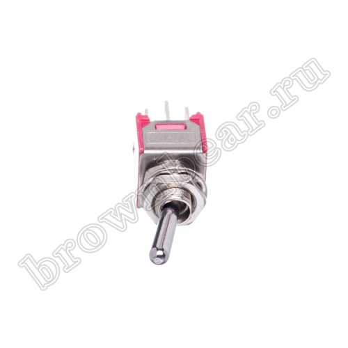 Тумблер мини двухполюсный, 6 контактов (on-on), на панель, с гайкой, DPDT, B070E PST-42A фото 5